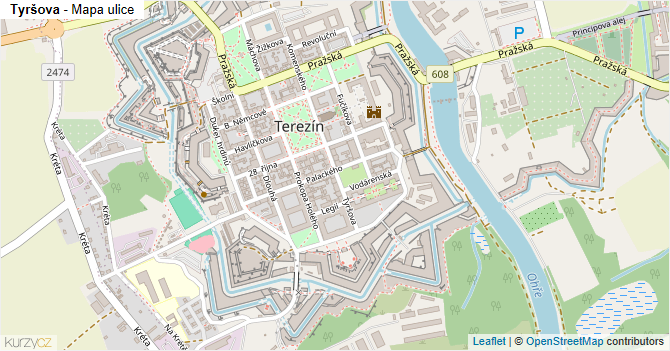 Tyršova - mapa ulice