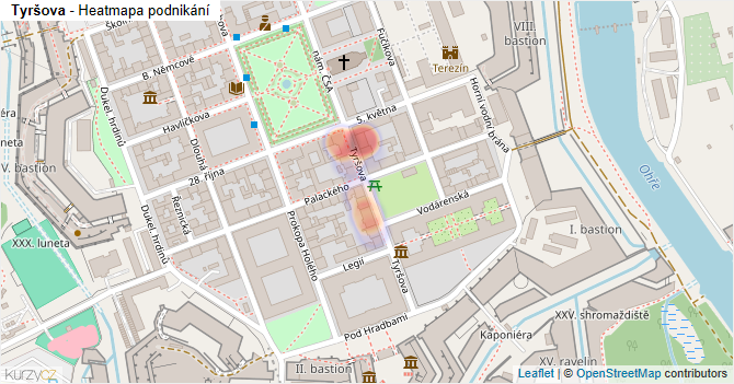 Tyršova - mapa podnikání