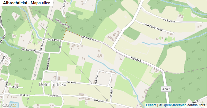 Albrechtická - mapa ulice