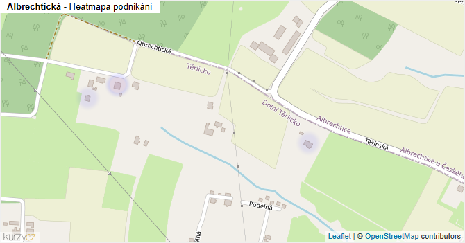 Albrechtická - mapa podnikání