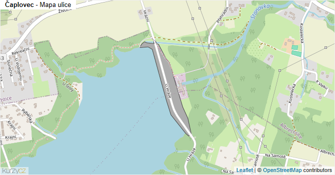 Čaplovec - mapa ulice