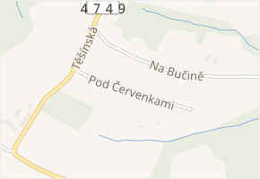 Červenky v obci Těrlicko - mapa ulice