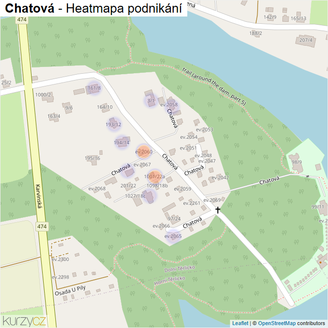Mapa Chatová - Firmy v ulici.