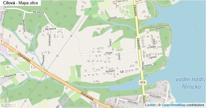 Cílová - mapa ulice