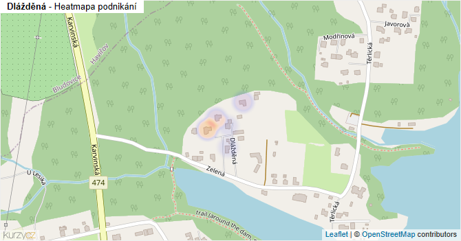 Dlážděná - mapa podnikání