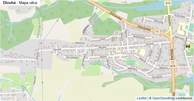 Dlouhá - mapa ulice