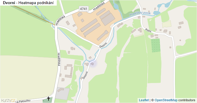 Dvorní - mapa podnikání