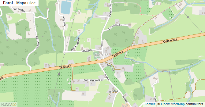 Farní - mapa ulice