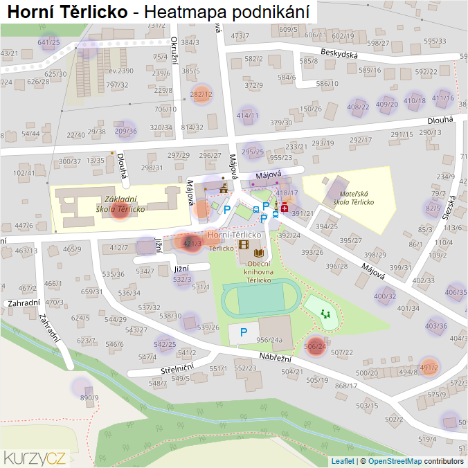 Mapa Horní Těrlicko - Firmy v části obce.