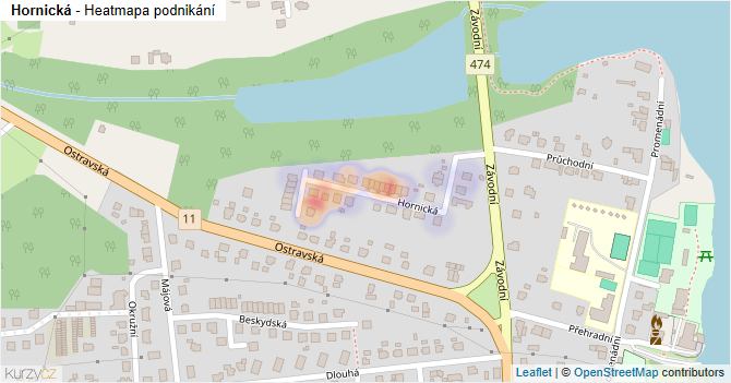 Hornická - mapa podnikání