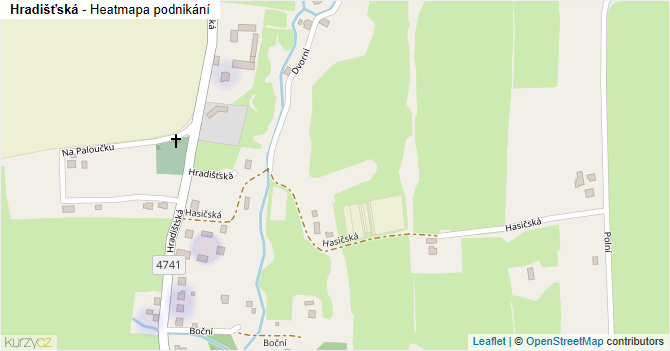 Hradišťská - mapa podnikání