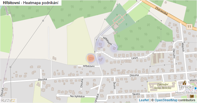 Hřbitovní - mapa podnikání