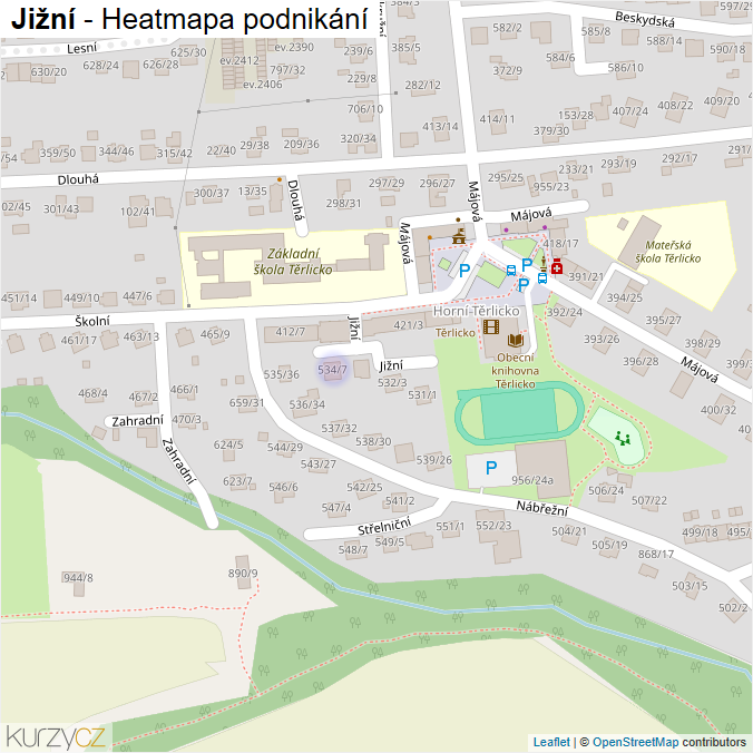 Mapa Jižní - Firmy v ulici.