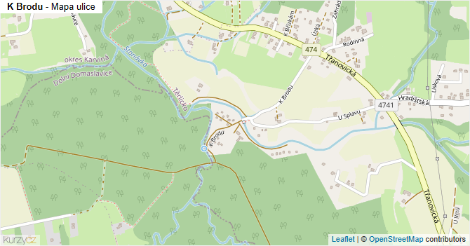 K Brodu - mapa ulice