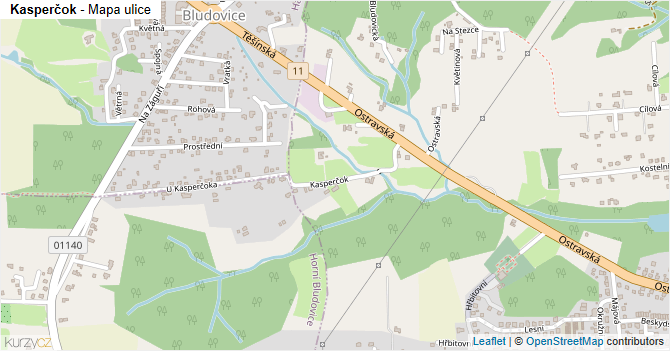 Kasperčok - mapa ulice