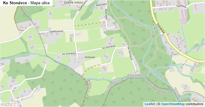 Ke Stonávce - mapa ulice