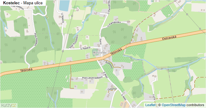 Kostelec - mapa ulice