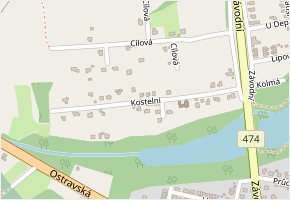 Kostelní v obci Těrlicko - mapa ulice