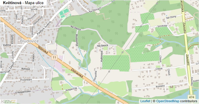 Květinová - mapa ulice
