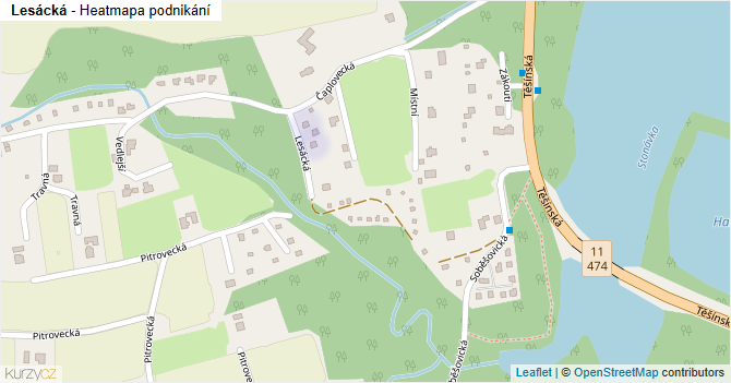 Lesácká - mapa podnikání