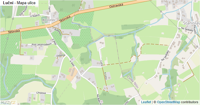 Luční - mapa ulice