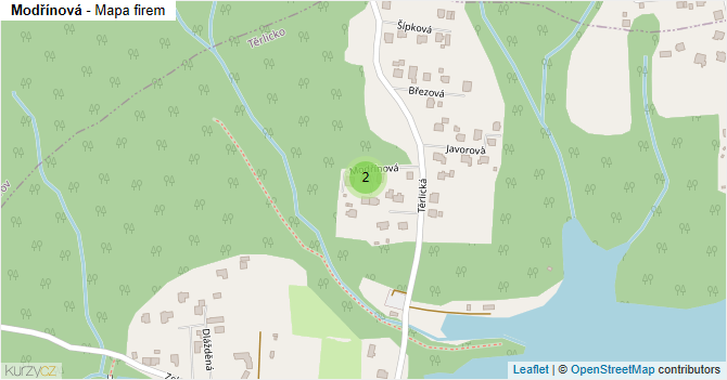 Modřínová - mapa firem