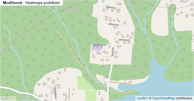 Modřínová - mapa podnikání