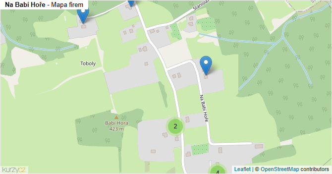 Na Babí Hoře - mapa firem