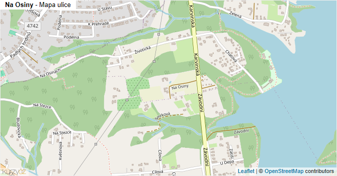 Na Osiny - mapa ulice