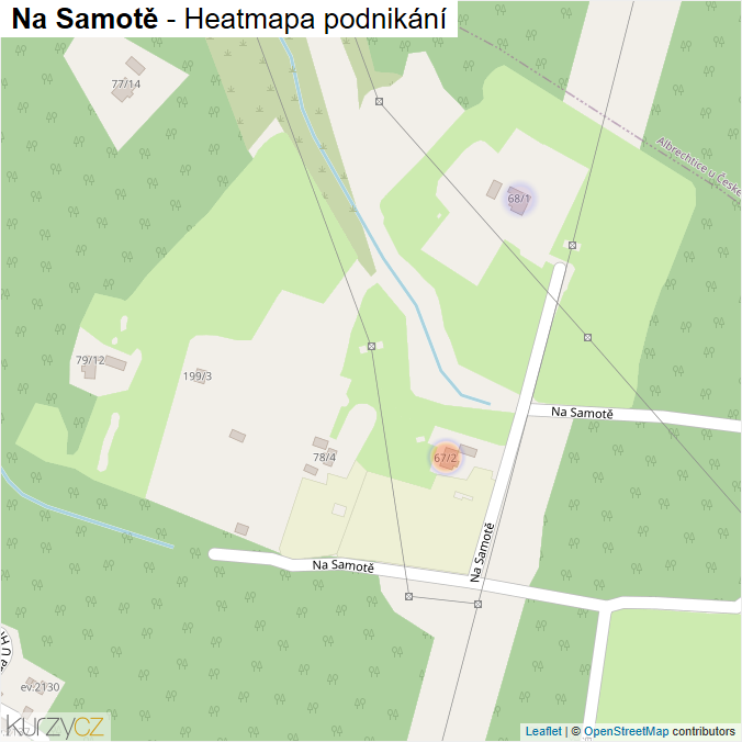 Mapa Na Samotě - Firmy v ulici.