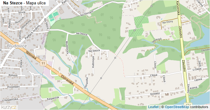 Na Stezce - mapa ulice