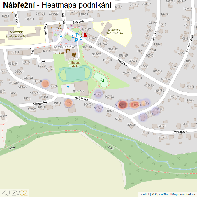 Mapa Nábřežní - Firmy v ulici.