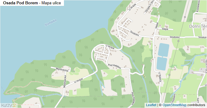 Osada Pod Borem - mapa ulice