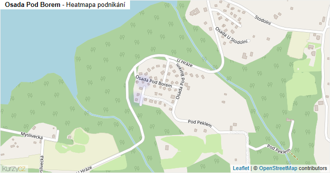 Osada Pod Borem - mapa podnikání