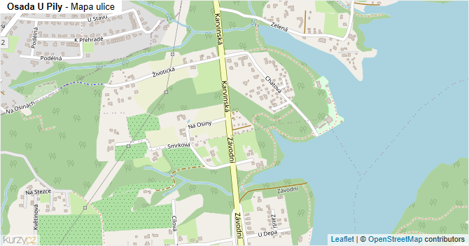 Osada U Pily - mapa ulice