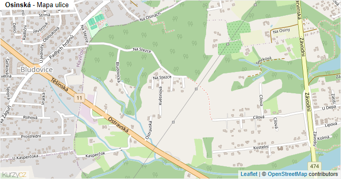 Osinská - mapa ulice