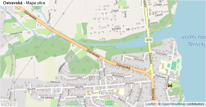 Ostravská - mapa ulice