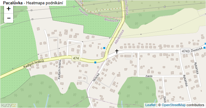 Pacalůvka - mapa podnikání