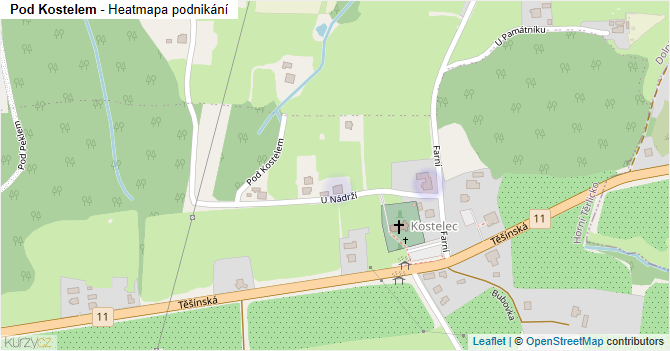 Pod Kostelem - mapa podnikání