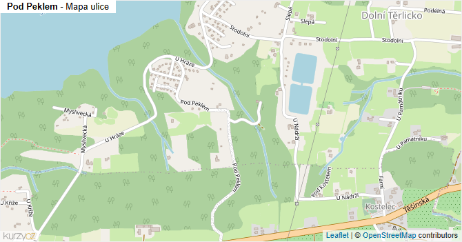 Pod Peklem - mapa ulice