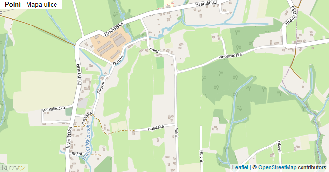 Polní - mapa ulice