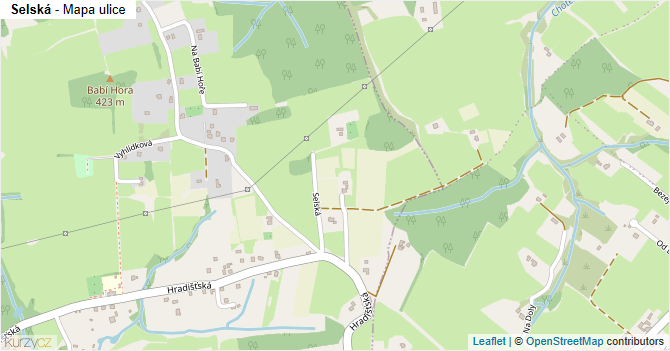 Selská - mapa ulice