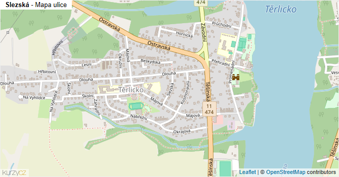Slezská - mapa ulice