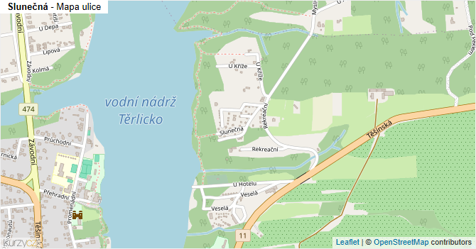 Slunečná - mapa ulice