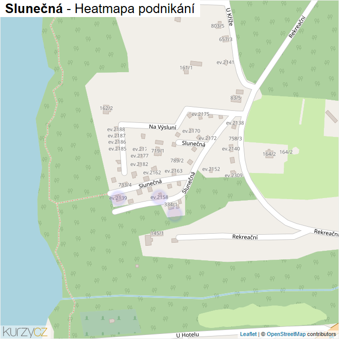 Mapa Slunečná - Firmy v ulici.