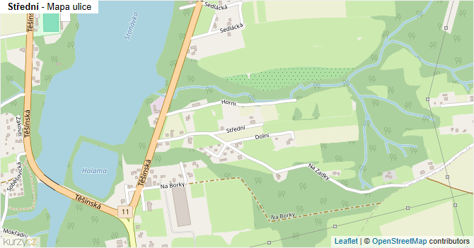 Střední - mapa ulice