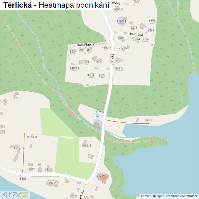 Mapa Těrlická - Firmy v ulici.