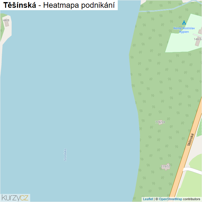 Mapa Těšínská - Firmy v ulici.