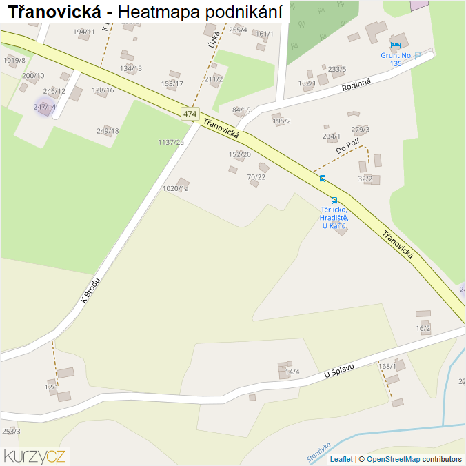 Mapa Třanovická - Firmy v ulici.