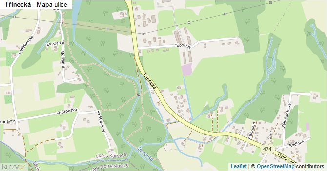 Třinecká - mapa ulice